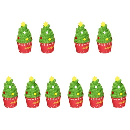 

TINKSKY 10 pcs Christmas Towels Cozy Cotton Towels Christmas Tree Washcloth Towels Bathroom Supplies