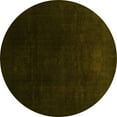 thumbnail image 1 of Ahgly Company Machine Washable Indoor Round Abstract Yellow Contemporary Area Rugs, 5' Round, 1 of 4