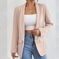 thumbnail image 6 of Ashirexll Blazers for Women Solid Color Slim Lapel Small Suit Cardigan Jacket Womens Blazers Dressy Casual Khaki M, 6 of 6