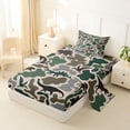 thumbnail image 2 of Feelyou Camo Dinosaur Twin Sheet Sets for Male Boys, Jungle Silhouette Wildlife Bedding, Olive, 3 Pieces, 2 of 5