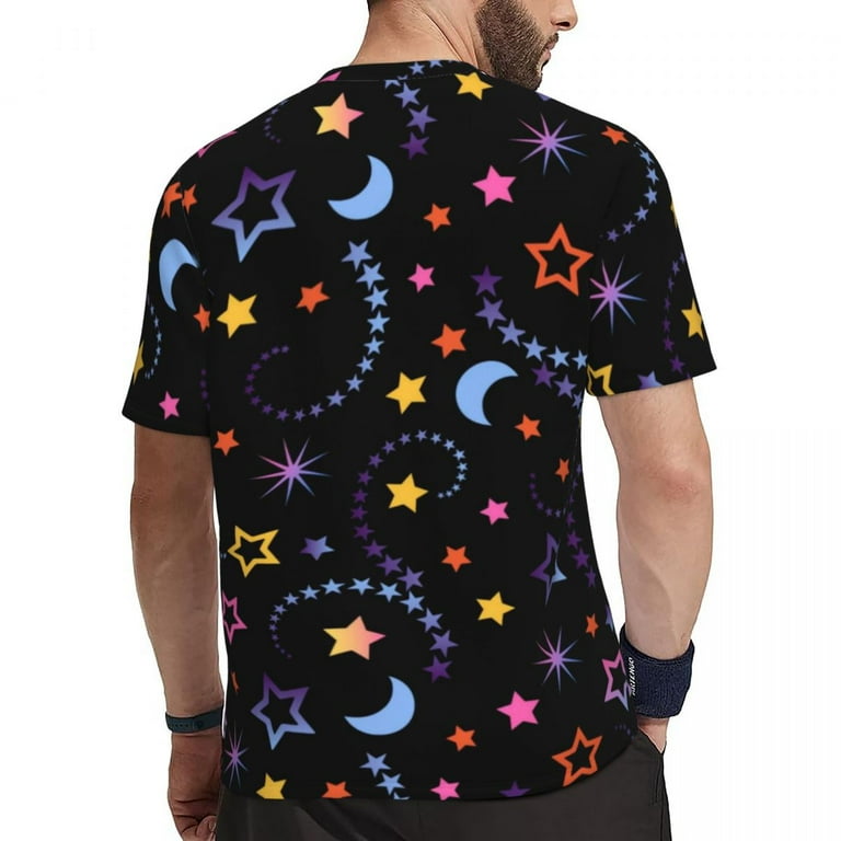 T Shirt For Men Moon And Stars Gym T-Shirt Summer Galaxy T Shirt For Men Moon And Stars Gym T-Shirt Summer Galaxy