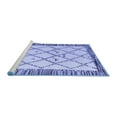 thumbnail image 2 of Ahgly Company Machine Washable Indoor Round Solid Blue Modern Area Rugs, 7' Round, 2 of 4