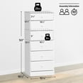 thumbnail image 4 of Prepac Astrid Tall White Dresser: 16.5"D x 19.75"W x 50"H, 6-Drawer Chest for Bedroom by Prepac - Perfect Chest of Drawers for Ample Storage, 4 of 11