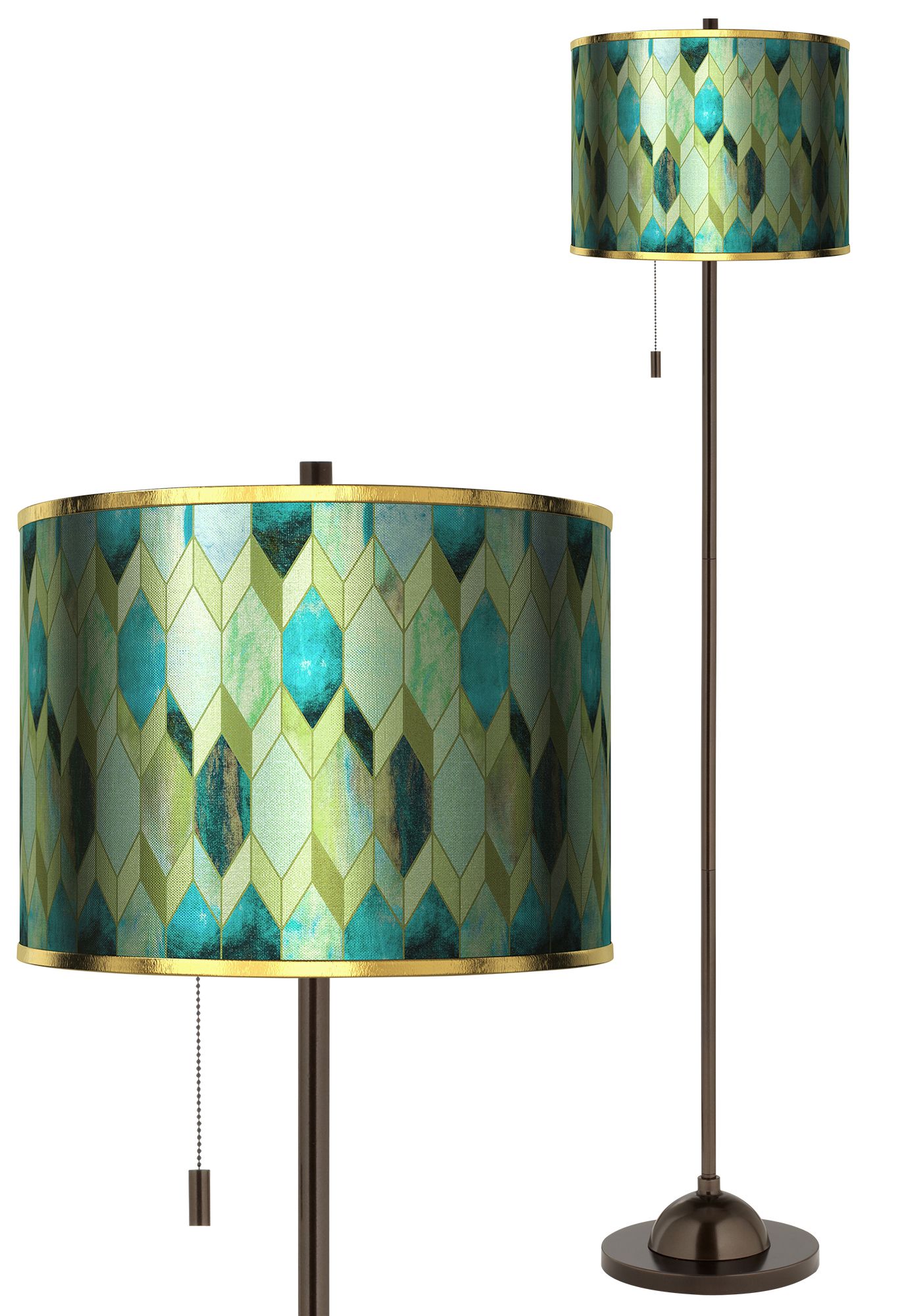 blue and gold floor lamp