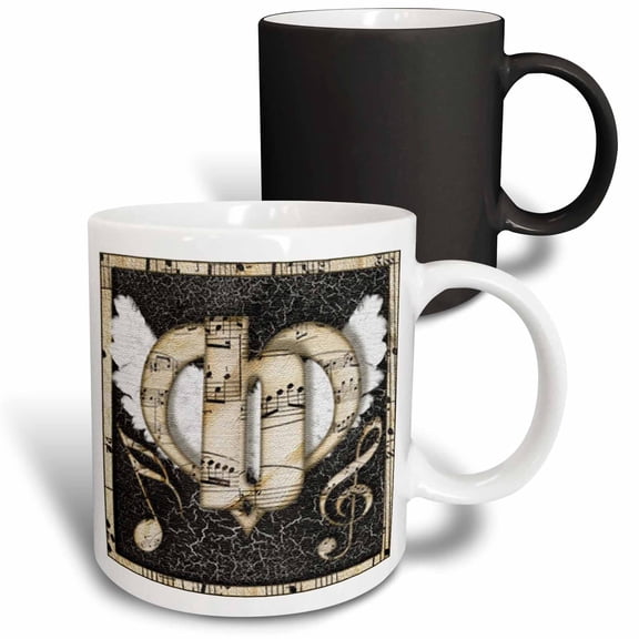 3drose, Song Angel Initial Letter B, 11oz Magic Transforming Mug