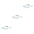thumbnail image 4 of Guardurnaity Gafas de sol sin marco Tonos duraderos para protección A prueba de viento Llama Transpirable Fuego Impermeable Moda Azul cielo Azul Type1 NO1, 4 of 6