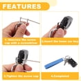 thumbnail image 7 of Unique Bargains 1 Set Universal Car Keychain Car Home Women Men Key Chain with Ring PU Leather Blue Silver Tone, 7 of 7