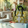 thumbnail image 4 of ZIATUBLE Sunflower Carrying Travel Storage Wood Stripes Sewing Machine Storage Case Easy to Clean Sewing Machine Totes and Bags with 4 Bottom Rubber Pads Sewing Machine Organizer Kit, 4 of 7