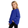 thumbnail image 6 of Ruyang Youth Girls Oversized Sweatshirt Drop Shoulder Crewneck Kids Long Sleeve Pullover Soft Polyester Casual Basic Tops, 6 of 9
