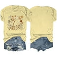thumbnail image 4 of Blusas de Verano de las Mujeres Flor Impresa Cuello Redondo Manga Corta Superior, Verano Superior de las Mujeres, 4 of 4
