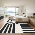 thumbnail image 3 of ODIKA 9'x12' Washable Area Rug Black White Geometric Design Elegant Contrast with Abstract Shapes for Dining Room, Basement, Large Office, Non-Slip Chair-Friendly, 3 of 7