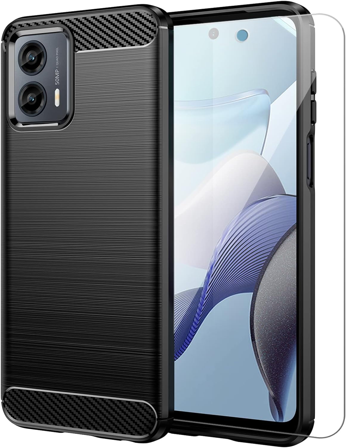HCTian for Moto G 5G 2023 case, Moto G 5G Phone case 2023 with HD Screen Protector, Fashion Shock-Absorption Flexible TPU Bumper Soft Rubber Protective Phone Case Cove for Motorola Moto G 5G 2023