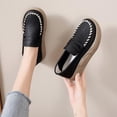 thumbnail image 6 of PU Casual Women Shoes Lightweight Platform Shoes Fashion Thick Bottom Streetwear Black 35, 6 of 8