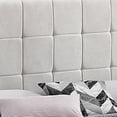 thumbnail image 3 of Grid Tufted Fabric Upholstered Queen Bed Beige - Saltoro Sherpi, 3 of 6