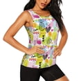 thumbnail image 2 of Gukieu Tropical Pineapples Print Women's Quick-drying Fitness Vest, Round Neck Sleeveless Fitness T-shirt, Suitable for Yoga, Sports-X-Large, 2 of 7