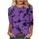 thumbnail image 2 of Neewe 3/4 Length Sleeve Women Tops Crew Neck Blouses Dressy Casual Round Neck T Shirts Loose Fit Business Work Clothes, 2 of 5
