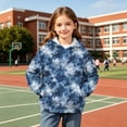 thumbnail image 6 of Tdoqot Girls Tie Dye Fashion Hoodie- Casual Fall Cute Long Sleeve Kids Pullover Sweatshirt Blue Size 6, 6 of 7