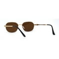 thumbnail image 4 of Mens Rectangular Half Rim 90s Gangster Sunglasses Gold Brown, 4 of 4