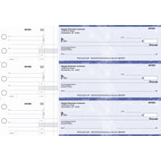 ABC Manual Business Checks – 3 per Page with Stub Voucher, Blue, 500-pack