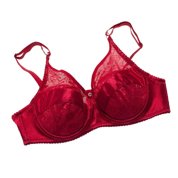 kurtrusly 1/2/3/5 Enhanced Pocket Bra for Fake Boobs Soft and Secure Fit  Red 40-90D 1 Pc 