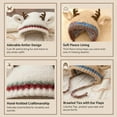 thumbnail image 3 of Antler Hat 2-in-1 Christmas Convertible Knitted Beanie & Handbag, Foldable Windproof Warm Winter Cap with Storage Bag, Festive Holiday Gift, 3 of 7