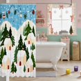thumbnail image 3 of Manfei Village Waterproof Shower Curtain 72Wx72L Snow Bathroom Curtain, Red Gold, 3 of 5