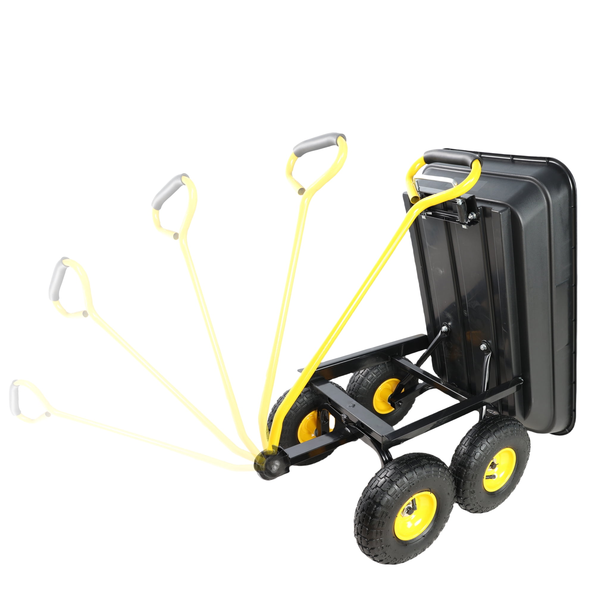 Leumius Garden Dump Cart,Folding Garden Dump Truck with Steel Srame,300lb Capacity,39.37x18.90 in,Black