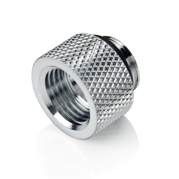 Bitspower G1/4" 10mm Male to Female Fitting, Silver Shining