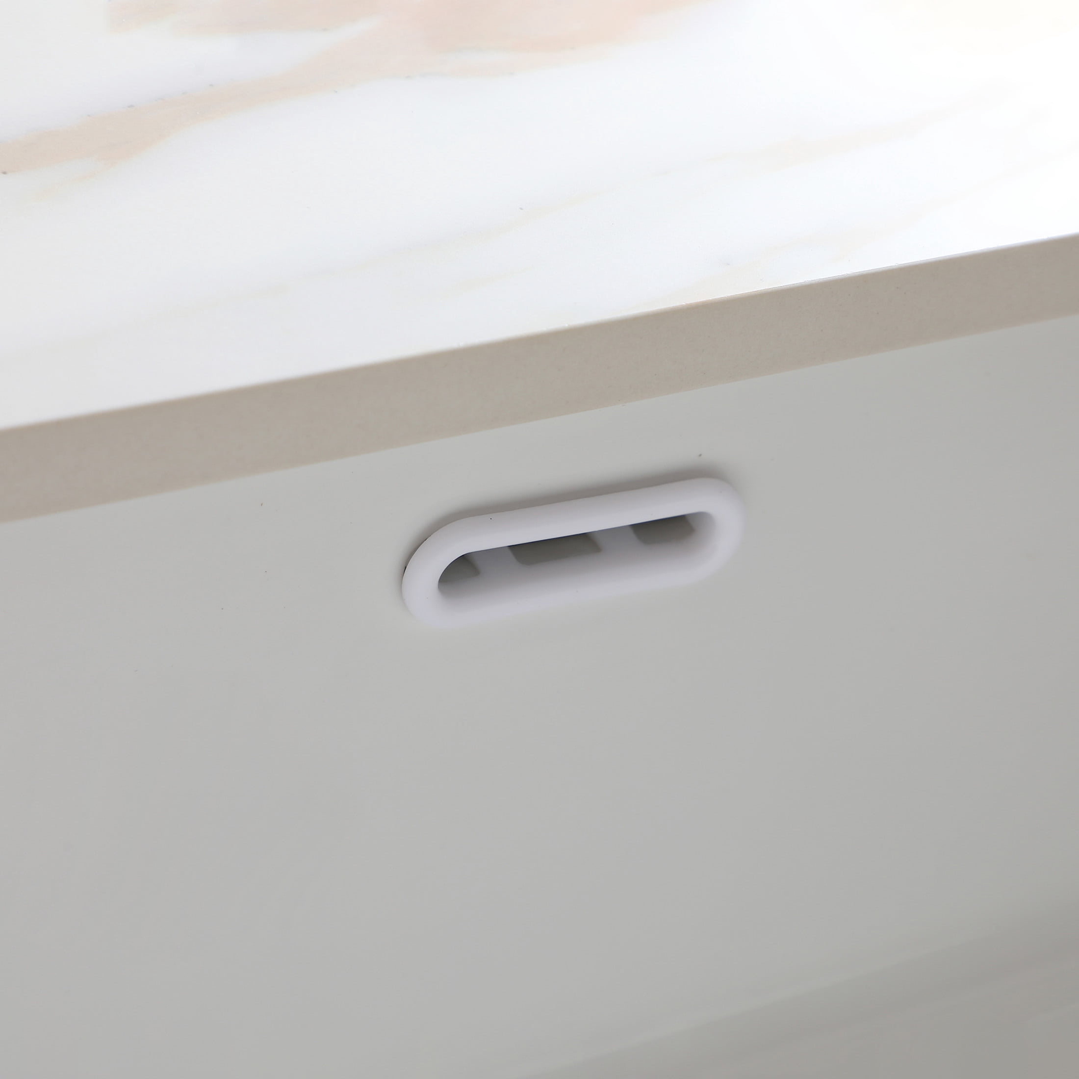 Noble House 43-Inch Bathroom Vanity Top with Undermount Sink, Backsplash, Pre-Drilled Faucet Hole, White