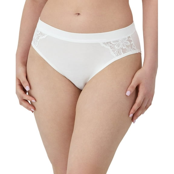 Bali Women's Breathe Lace High-Cut Underwear Dfcmhh - White, Size M