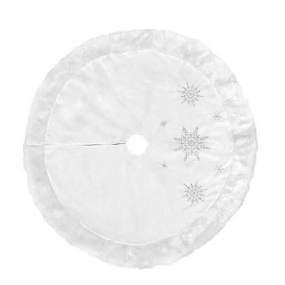 Bigersell Tree Cover Skirts Snowflake Christmas Tree Skirt Christmas Tree Mat Home Decoration Artificial Xmas Tree Skirts Decorations Christmas Tree Skirts Rug White One Size