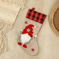 thumbnail image 5 of Christmas Stockings, 18 Inches Burlap Buffalo Plaid Stockings with Sweden Gnomes Family Christmas Stocking for Xmas Home Decor, Christmas Decorations, 5 of 6