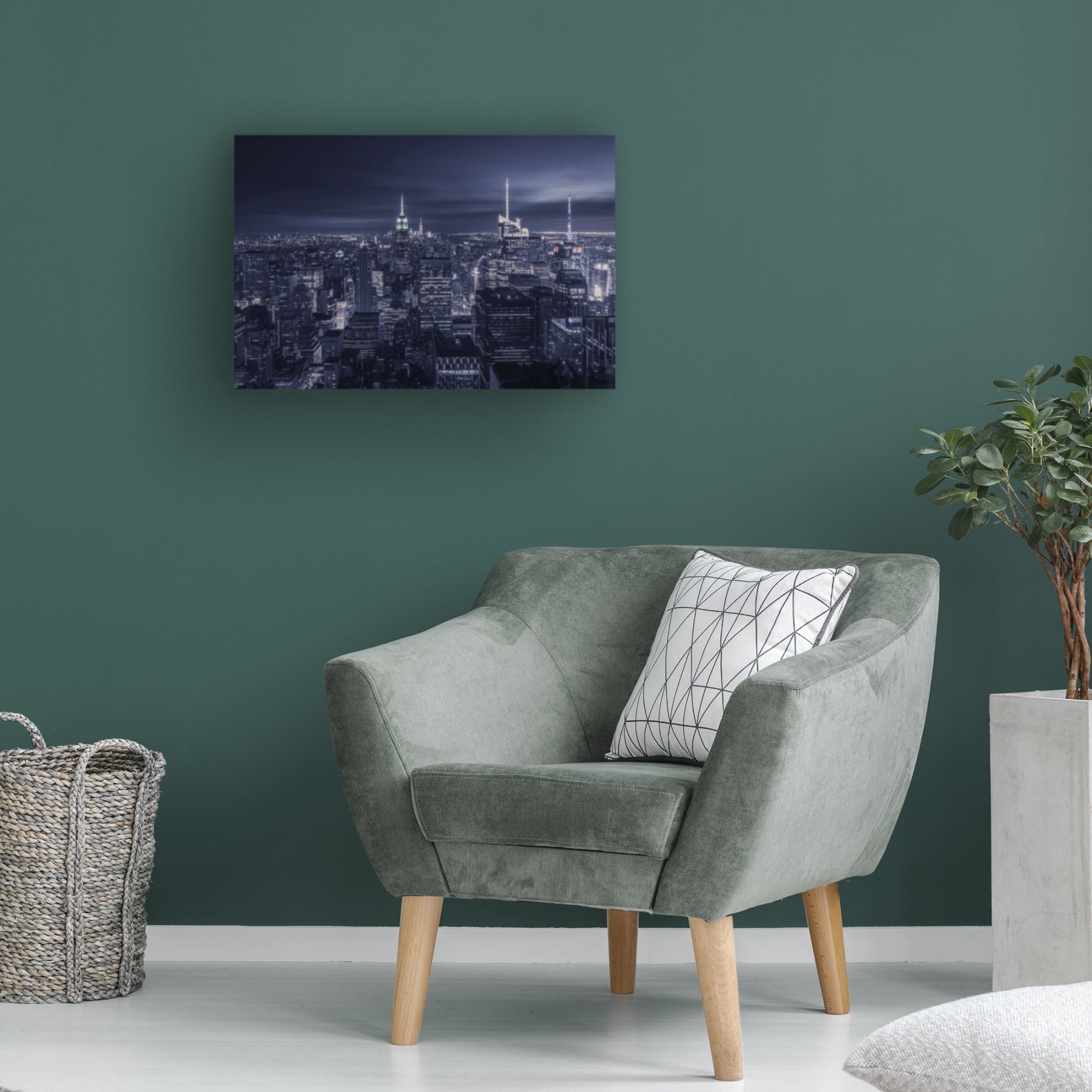 Canvas Wall Art - Jorge Ruiz Dueso 'Blue City' Wall Art for Living Room, Bedroom, or Office D?cor by Trademark Fine Art - 32 x 22 Inches