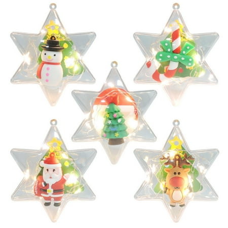 

Christmas DIY Glowing Decoration Pendant Xmas Tree Snowflake Snowman Santa Claus