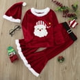 thumbnail image 5 of Generic Walmart Christmas Clothes for Toddler Boys Baby Kids Girls Suit Patchwork O Neck Pullover Tops Pants Hat 3PCs Set Outfits for Casual Comfortable Breathable ﻿2-3 YearsGreen, 5 of 9