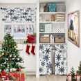 thumbnail image 3 of Christmas Snowflakes Blue Crystal Kitchen Curtains Window Curtains and Valances Set 36 Inch, Silver Snow Winter Short Tier Curtain for Kitchen, Christmas Small Kitchen Decor, 3 of 6