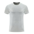 thumbnail image 2 of Jinhomg Athletic T Shirts for Men Lightweight Breathable Compression Undershirts Big and Tall Comfy Short Sleeve Crew Neck Gym Workout Tee Tops Gray M, 2 of 5