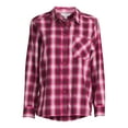 thumbnail image 5 of Time and Tru Women's Button Down Flannel Shirt with Long Sleeves, Sizes XS-3XL, 5 of 5