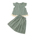 thumbnail image 2 of Timegard Baby Clothes for Girls Cap Sleeve Ruffle Tee Shorts Outfits Plaid Lounge Sets Fashion 3-8 Years, 2 of 7