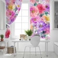 thumbnail image 5 of Purple Pink Floral Blackout Curtains for Bedroom/Living Room, Spring Pastoral Daisy Thermal Insulated Kitchen Drapes with Grommets, Light Blocking Window Treatment, 2 Panels 52" x 84", 5 of 7