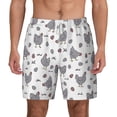 thumbnail image 2 of Picia Funny Chicken pattern Mens Swim Trunks with Compression Liner Stretch Beach Shorts Quick Dry with Zipper Pockets No-Chafing Board Shorts-X-Large, 2 of 9