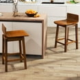 thumbnail image 2 of Costway 24.5" Counter Height Bar Stools Set of 2 with Footrest Solid Rubber Wood Legs, 2 of 10