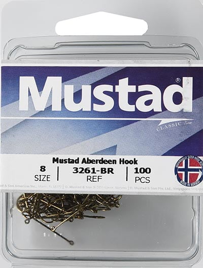 100 Mustad 3261-br Size #1 Aberdeen Gold Hook 2 Boxes of 50 Per Box 