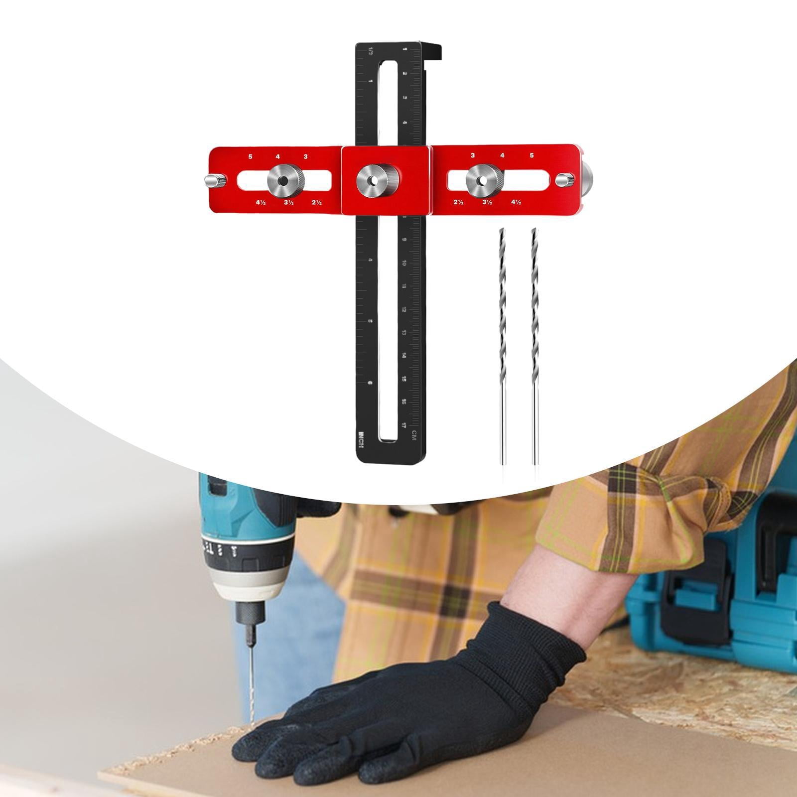 colaxi Foldable Cabinet Hardware Jig Punch Locator Drill Guide Cupboard Aluminum Cabinet Handle Jig Adjustable for Wardrobe Bookcase