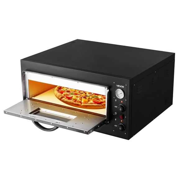 VEVOR Pizza Oven Electric, 24" Commercial Countertop Pizza Oven, 842°F Max Temp, 4200W Indoor Pizza Maker with Thermometer, Dual Temp Control Knob, Even Heat Pizza Cooker for Restaurant and Home Use