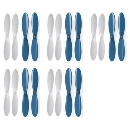 HobbyFlip Blue White Propeller Blades Props Propellers Compatible with Cheerson CX-30w 5 Pack
