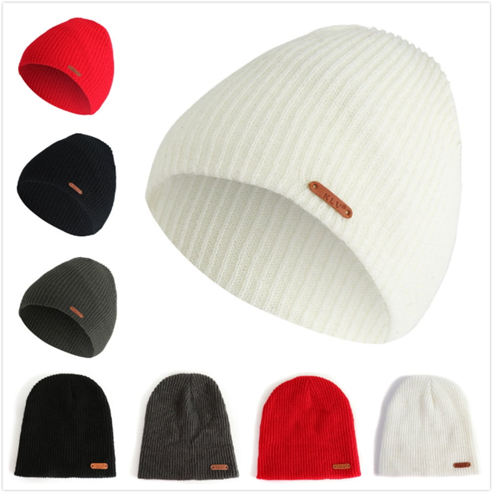 Mens Women Baggy Warm Crochet Winter Wool Knit Ski Beanie Skull Slouchy Caps Hat 