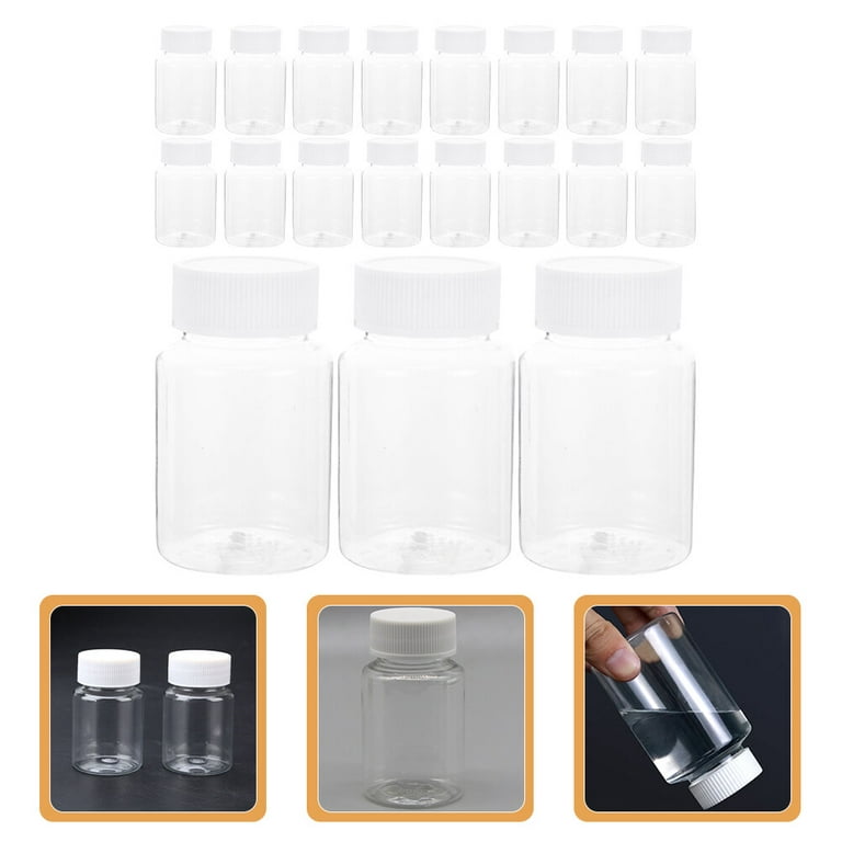 40pcs Empty Bottle Plastic Medicine Pill Bottle Container Powder