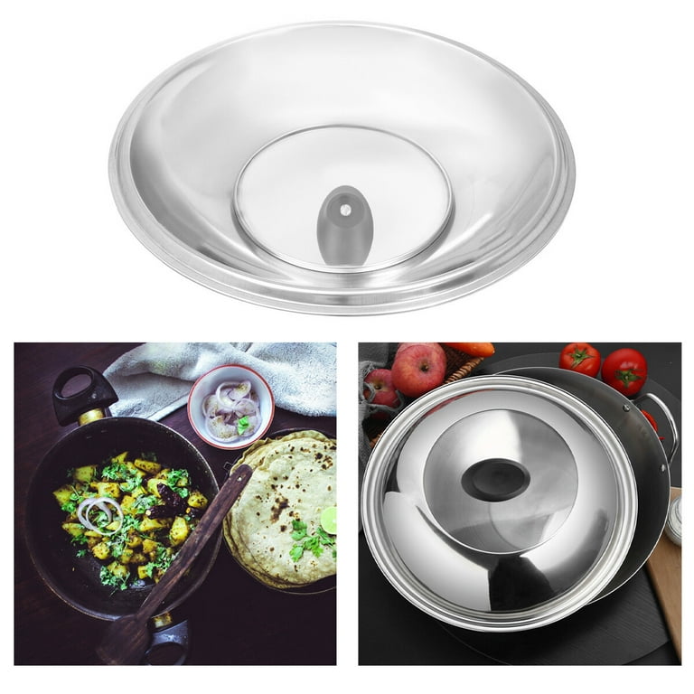Visible Cooking Wok Pan Lid Stainless Steel Universal Pan Cover Visible  Replaced Lid for Frying Wok Pot Quality Dome Wok Cover - AliExpress