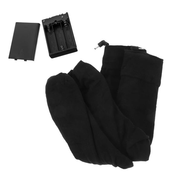LULULION 1Pair Heating Socks Electric Thermal Cotton Socks for Winter Outdoor and Indoor Use Black